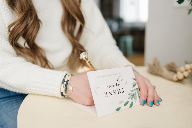 Gooji Thank You Cards for Funeral â€“ 20 pcs Sympathy Acknowledgement Cards â€“ Elegant and Classy Watercolor Design - Matching Peel-and-Seal White Envelopes Included â€“ Bulk 4 x 6-inch Thank You Notes - Image 4